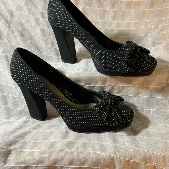 Ann Marino Polka dot block heel platform heels - Picture 6 of 11